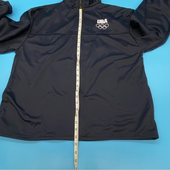 USA Olympic Track Jacket Full Zip Black Size XL MADE IN USA - Picture 8 of 13